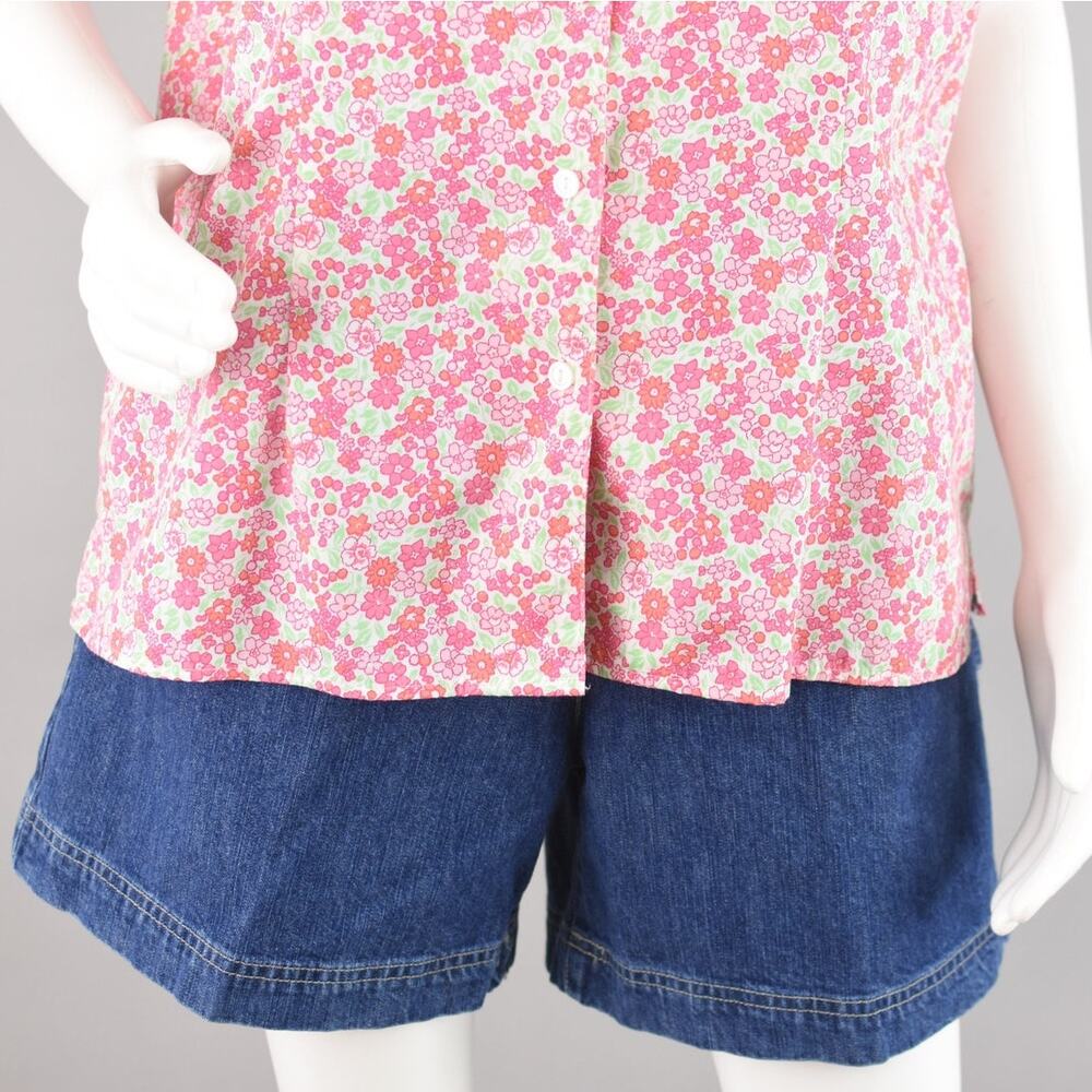 Vintage Basic Editions Pink Floral Short Sleeve Shirt Women's XL - Picture 3 of 10